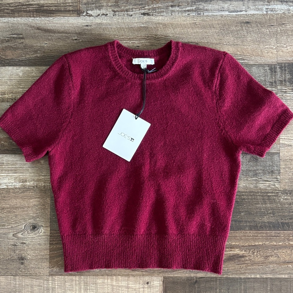 Joe’s Rich Burgundy Short Sleeve Knit Sweater